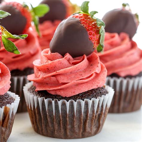 Combine the flour, cocoa, baking powder and salt; Chocolate Covered Strawberry Cupcakes - Live Well Bake Often
