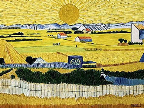 Vincent Van Gogh Sunrise In The Wheat Field Oil On