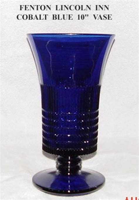 Fenton Lincoln Inn Cobalt Blue Large 10 Vase Cobalt Blue Blue Glassware Cobalt Blue Vase