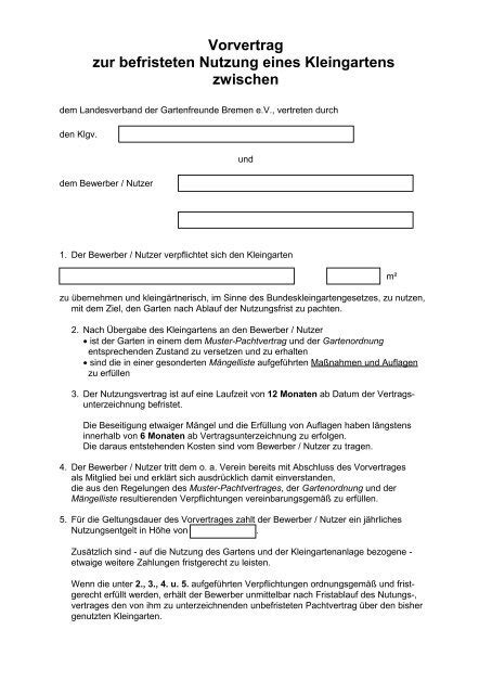 Check spelling or type a new query. Nutzungsvertrag Garten / Fragen Und Antworten Kleingartenanlage Kirchenland Bernau E V / Seitdem ...