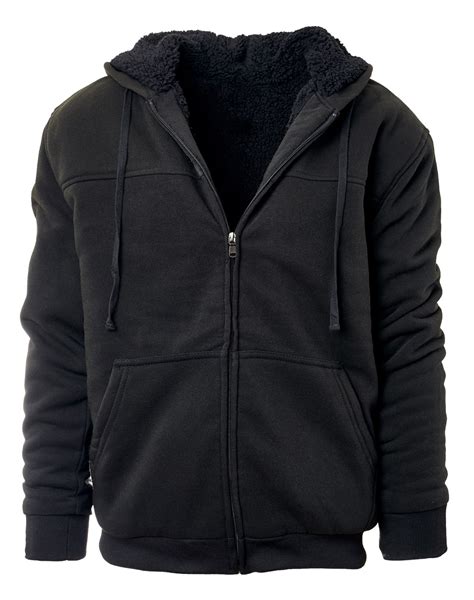 Fresh Groove Heavyweight Sherpa Lined Full Zip Mens Fleece Hoodie