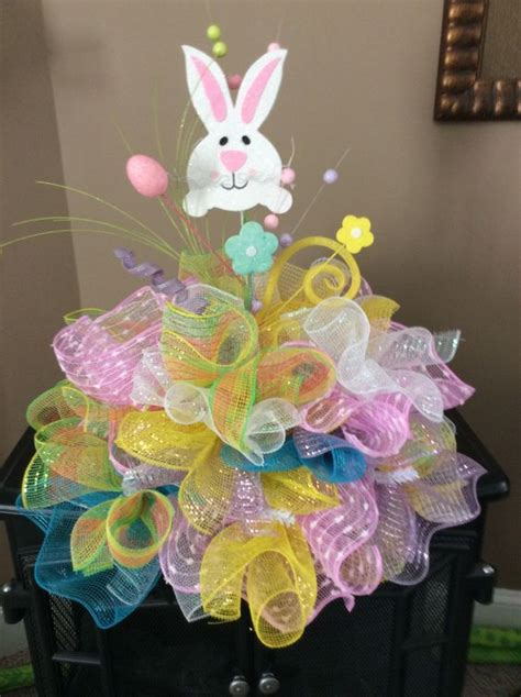 Deco Mesh Centerpiece Easter Decorations Dollar Store Easter