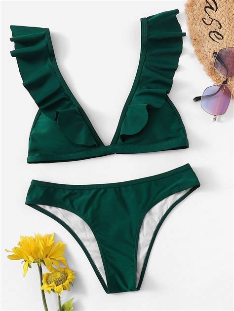 Ruffle Triangle Top With Panty Bikini Set Bikinis Bikini Set Swimwear My Xxx Hot Girl