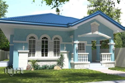 Blue Roof Blue Exterior Philippines House Design Bungalow House