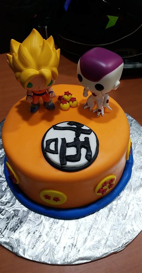 Dragon ball z ~ dragon ball z birthday party ~ with spray painted 7 foam balls and attached red stars to represent the famous dragon balls in the show. Dragon ball z birthday cake #dragonballz #fondant #customcake #goku #freiza | Avengers birthday ...