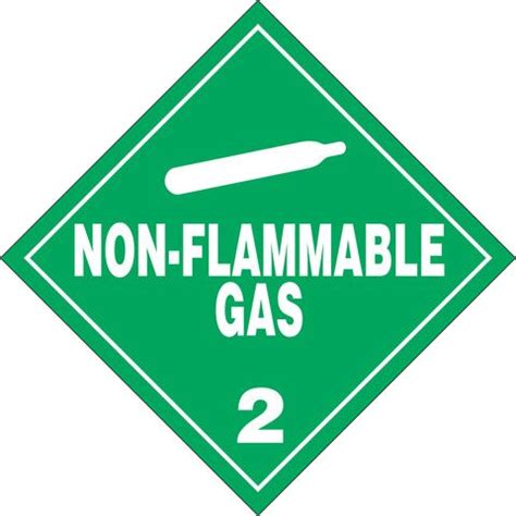 A Green Sign With The Words Non Flammable Gas 2