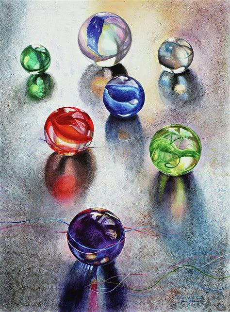 Marbles Painting Marbles 1 By Carolyn Coffey Wallace Marble