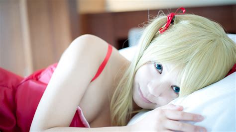 Wallpaper Women Cosplay Blonde Anime Blue Eyes Asian Twintails