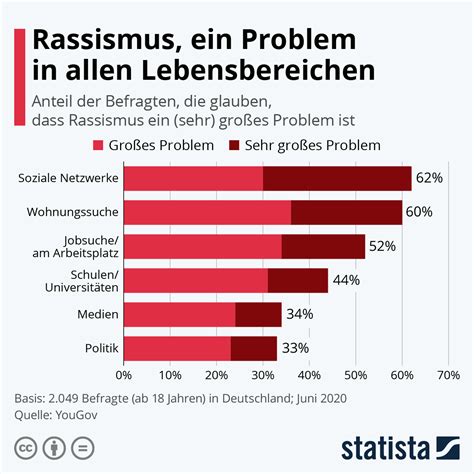 infografik rassismus ein problem in allen lebensbereichen statista