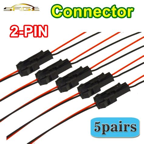 5 Pairslot 2 Pin Sm Malefemale Connector 10cm 2 Pin Cable Plug With