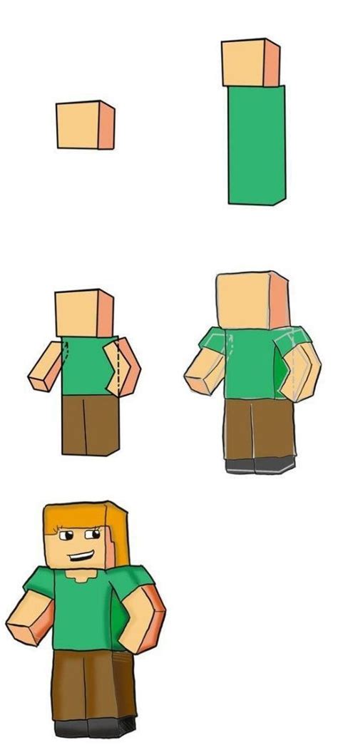 How To Draw For Minecrafters Step By Step Drawing Alex Minecraft Step By Step Drawing