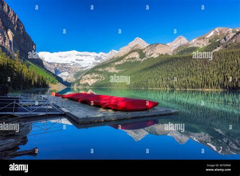 Sunrise At Lake Louise In Canadian Rockies Banff National Park Canada