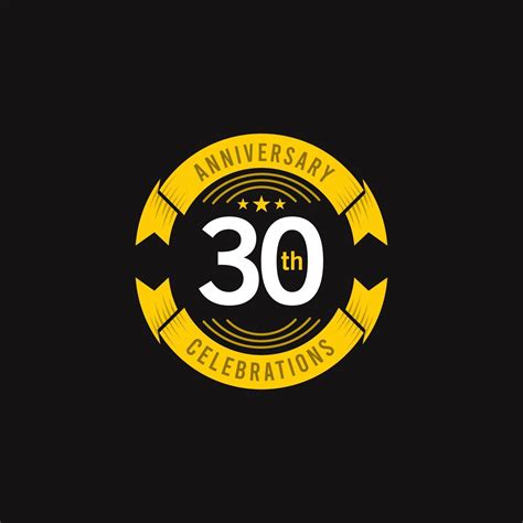 30 Years Anniversary Celebration Logo Vector Template Design