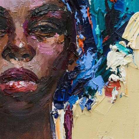 African Woman Portrait Original Impasto Oil Painting By Anastasiya