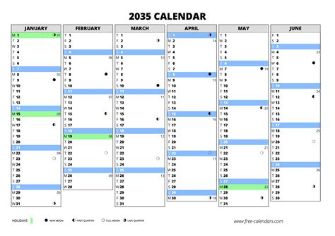 2035 Calendar ≡ Free