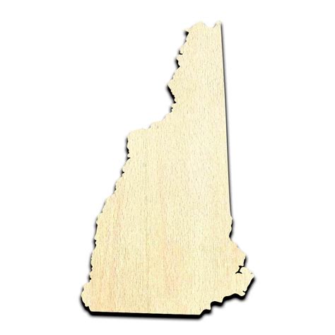 New Hampshire State Laser Cut Out Unfinished Wood Shape Craft Supply