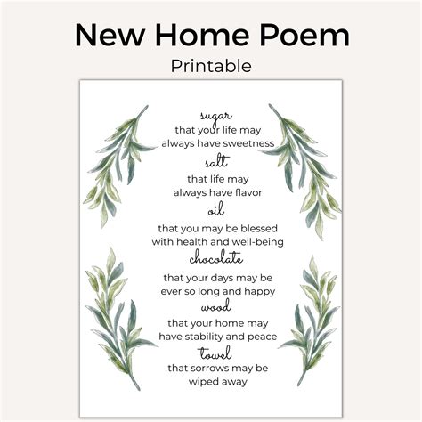New Home Poem New Home Blessing Housewarming Printable Etsy