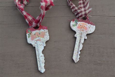 Hand Painted Santa Key Ornament Handmade Santa Key Art Etsy