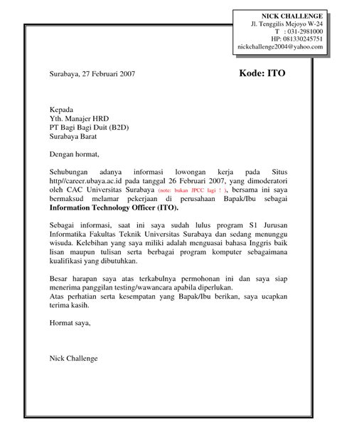 You can do this with the appearance and layout. Contoh Application Letter Teknik Sipil - 9 Contoh ...