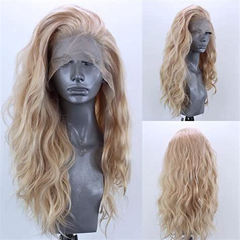 Rdy Ash Blonde Lace Front Synthetic Wig Mix Blonde Loose Body Wave Heat
