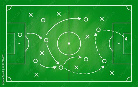 Grafika Wektorowa Stock Soccer Strategy Football Game Tactic Drawing