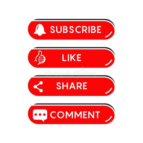 Like Share Comment Subscribe And Share Icon Button Vector