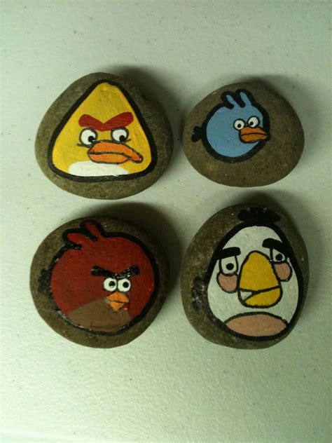 Angry Birds Painted Stones Sns Designs