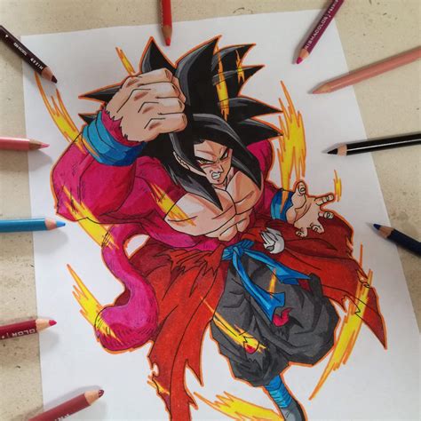 Hola Aminos Aqui Mi Nuevo Dibujo De Goku Ssj4 Patrullero