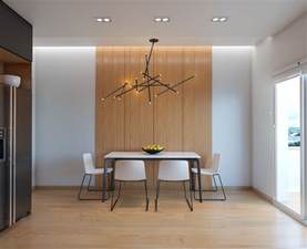 Wood Panel Wall Accent Dining Room Interior Design Ideas