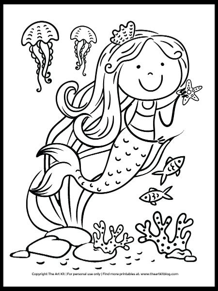 See actions taken by the people who manage and post content. Cute Jellyfish and Mermaid Coloring Page: Free Download ...