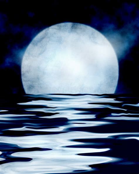 Moon Reflecting On Sea Stock Illustration Illustration Of Reflected