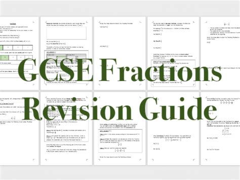 Gcse Fractions Revision Guide Teaching Resources