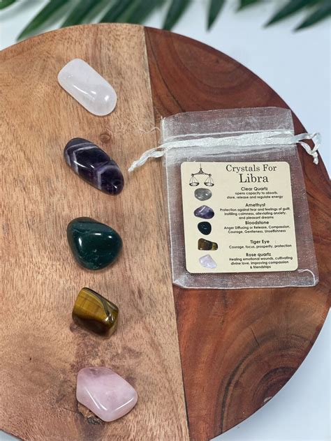 Libra Crystal Set 5x Crystals Set For Libra Clear Quartz Etsy