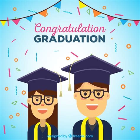 Free Vector Flat Background With Graduate Students