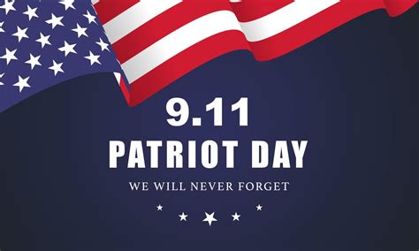 Patriot Day Usa Never Forget 911 Vector Poster Vector Illustration