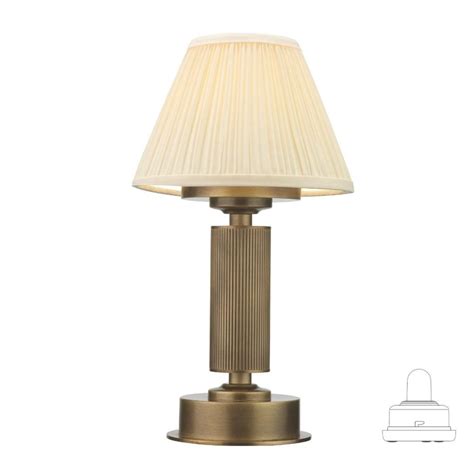 Old English Reeded Brass Table Lamp And 7″ Ivory Pleated Shade Sct017 Smart Candle