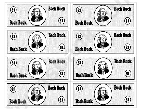 Bach Bucks Play Money Template Printable Pdf Download