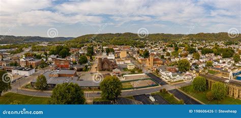 Aerial Panorama Of The City Of Moundsville In West Virginia Editorial