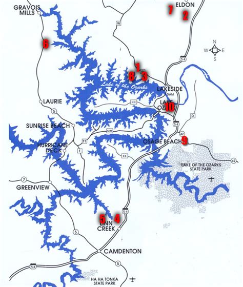 29 Lake Of The Ozarks Map With Cove Names Maps Database Source