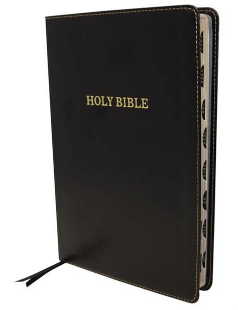 Kjv Thinline Bible Large Print Leathersoft Black Thumb Indexed Red