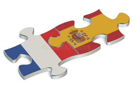 Spain And France Puzzles From Flags Stock Illustration Illustration