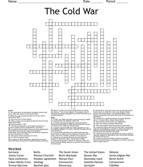 Cold War Crossword Wordmint