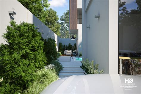 Modern Villa Exterior Design With Landscape On Behance