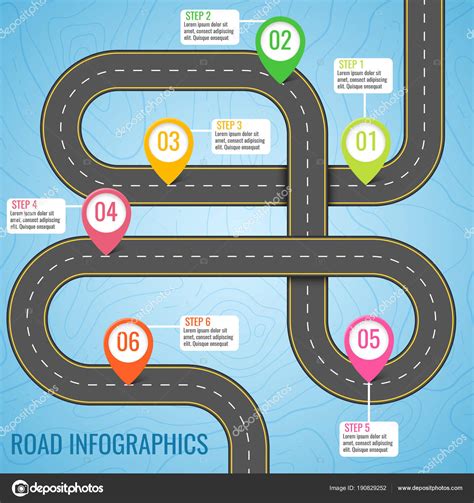 Infographics Template With Road Map Using Pointers Top