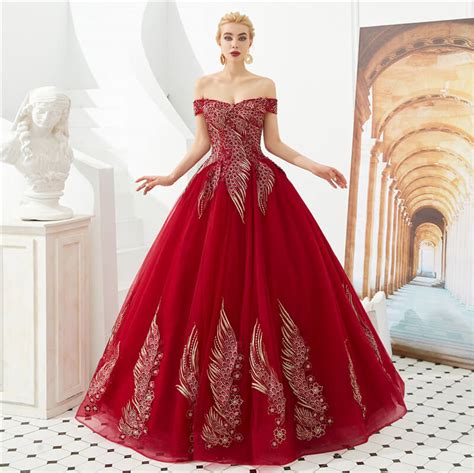 Embroidery Off Shoulder Ball Gown Evening Dresses 88211592286 Shop