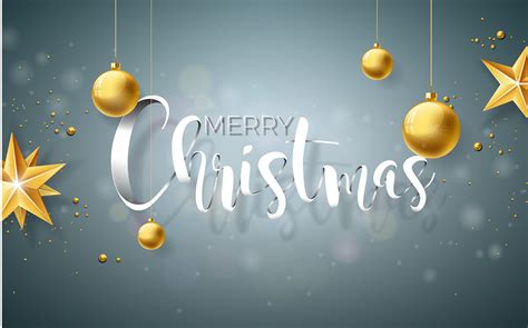 Merry Christmas Illustration On Grey Background 346357 Vector Art At