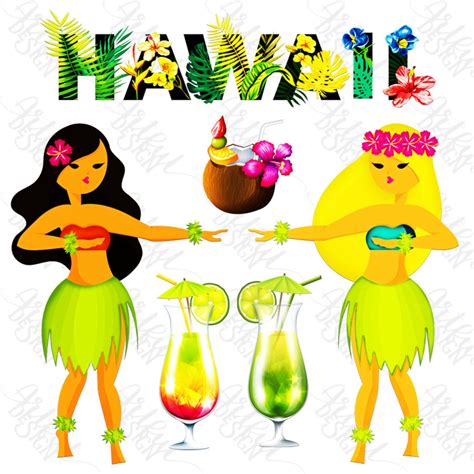 Hawaii Png Hawaii Clipart Hawaiian Clipart Tropical Etsy