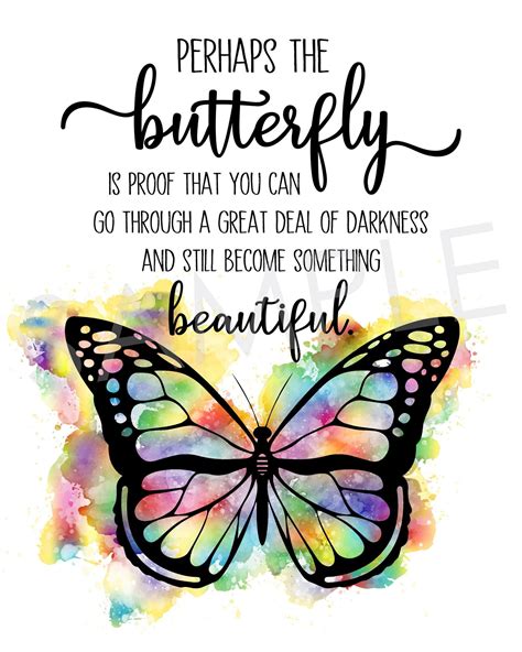 Butterfly Inspirational Printable Wall Decor Butterfly Quote Etsy