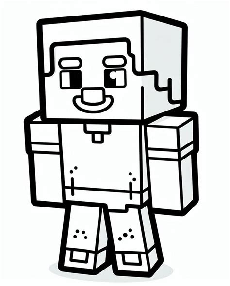 Dibujos de Steve Minecraft Imprimible Gratis Para Niños para Colorear para Colorear Pintar e