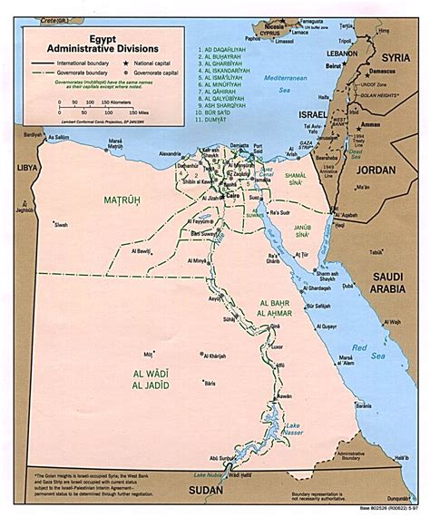 Grande Administrativas Divisiones Mapa De Egipto 1997 Egipto